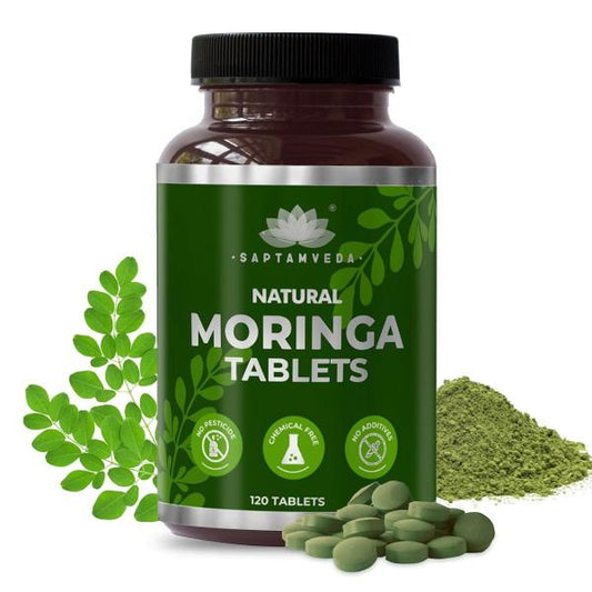 Saptamveda Organic Moringa Tablets - Protein-Rich Organic Superfood for Energy, Immunity & Weight Support