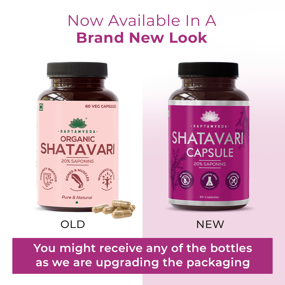 Natural Shatavari Capsules - Hormonal Balance & Women's Health, 60 Capsules