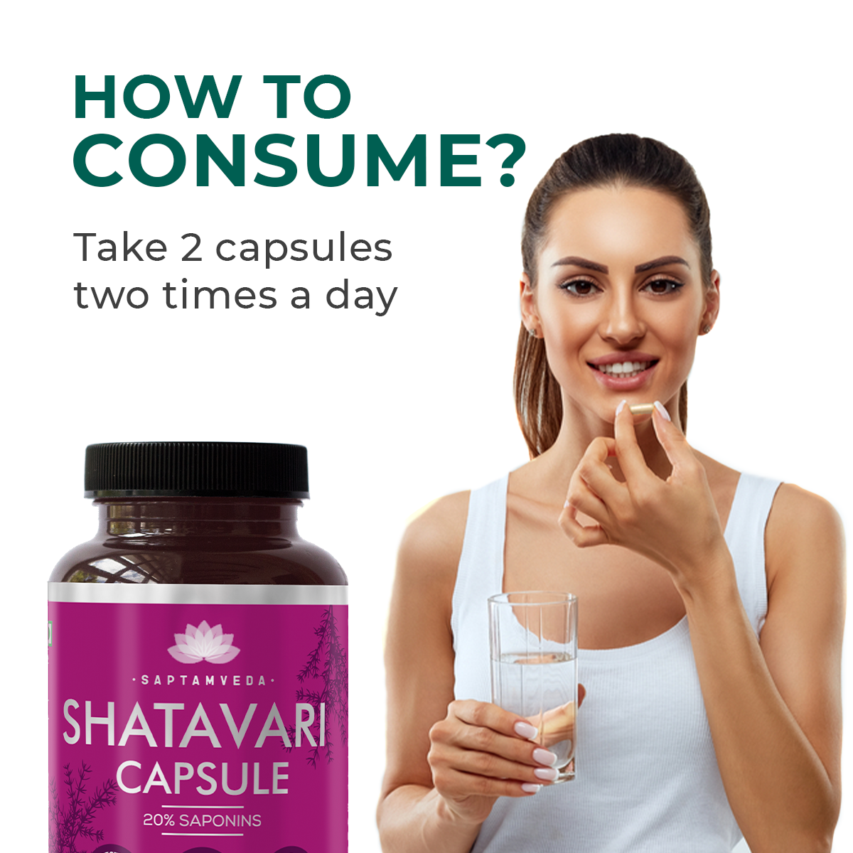 Natural Shatavari Capsules - Hormonal Balance & Women's Health, 60 Capsules