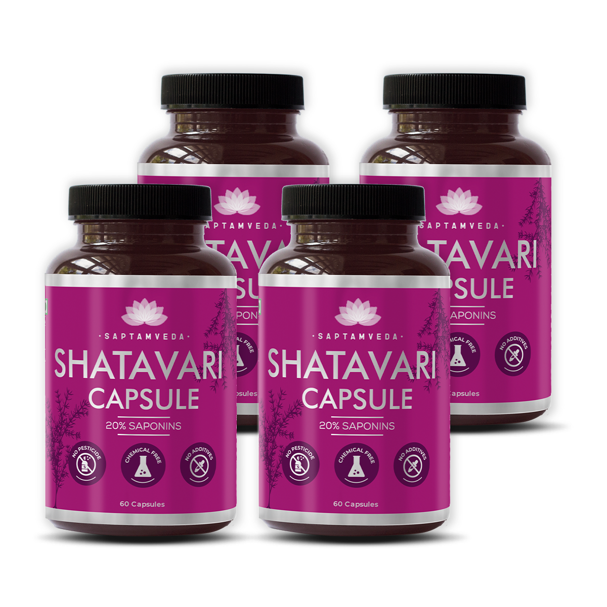 Natural Shatavari Capsules - Hormonal Balance & Women's Health, 60 Capsules