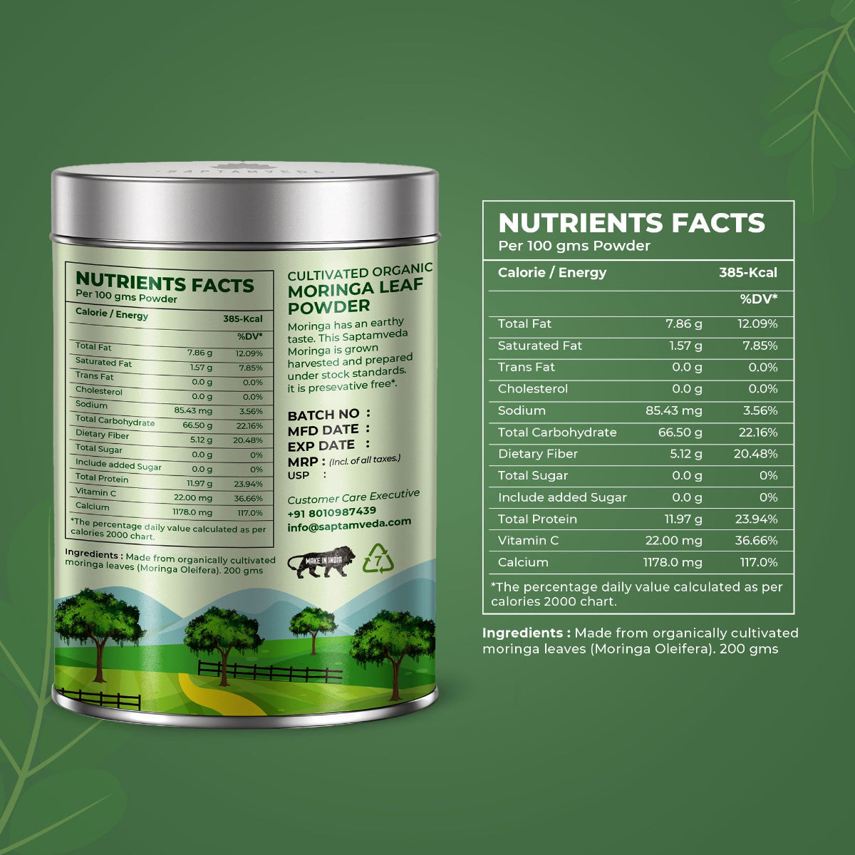 Moringa Powder Nutrients