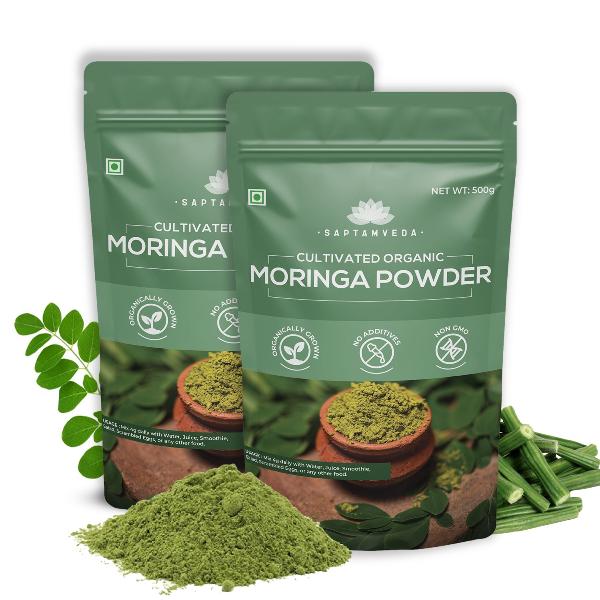 Saptamveda Organic Moringa Leaf Powder - Metabolism & Energy Support