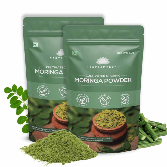Organic Moringa Leaf Powder - Superfood for Energy & Immunity, 150g (2 Pack)