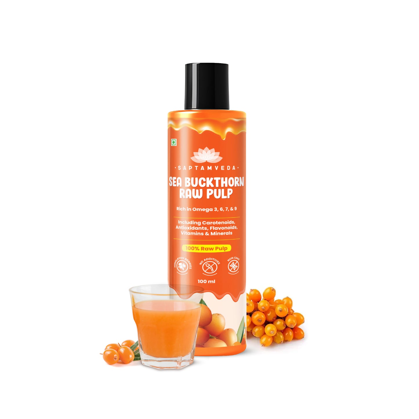 Saptamveda Sea Buckthorn Pulp | Himalayan Superfruit for Skin, Immunity & Energy
