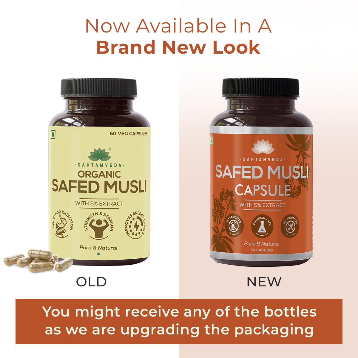 Natural Safed Musli Capsules - Strength & Vitality Booster, 60 Capsules