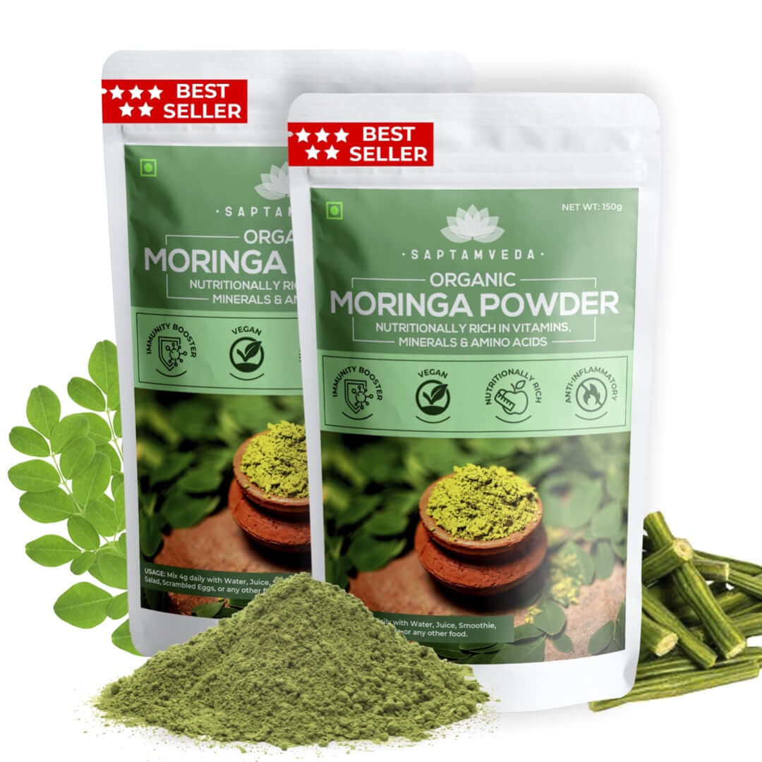Organic Moringa Leaf Powder | Pack of 2 | 150gms each – Saptamveda