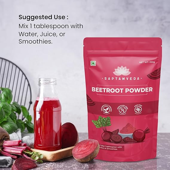 Saptamveda Beetroot Powder | Organic Superfood for Energy, Heart Health & Nutrition