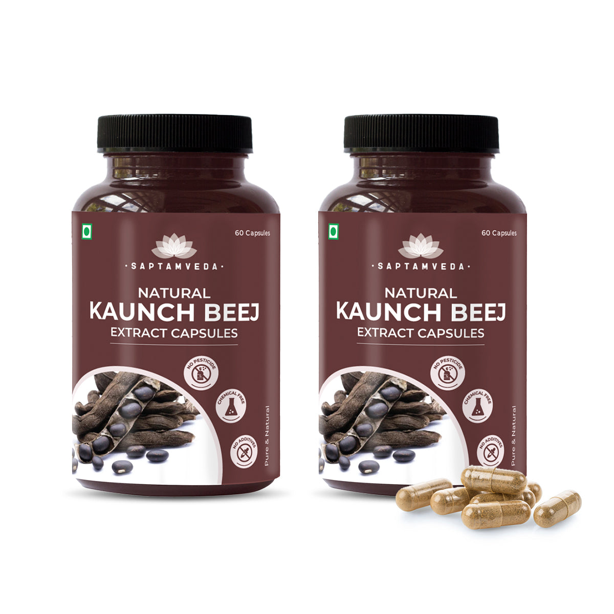 Saptamveda Natural Kaunch Beej Extract Capsules