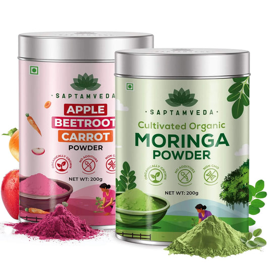 Apple Beetroot Carrot & Moringa Powder 200gm each | Tin Combo