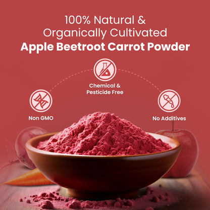 Saptamveda ABC Powder – Apple, Beetroot & Carrot Superfood Powder for Immunity, Skin & Digestion 200gm (Pouch)