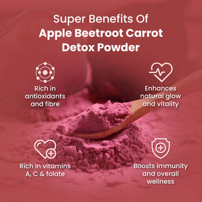 Saptamveda ABC Powder – Apple, Beetroot & Carrot Superfood Powder for Immunity, Skin & Digestion 200gm (Pouch)