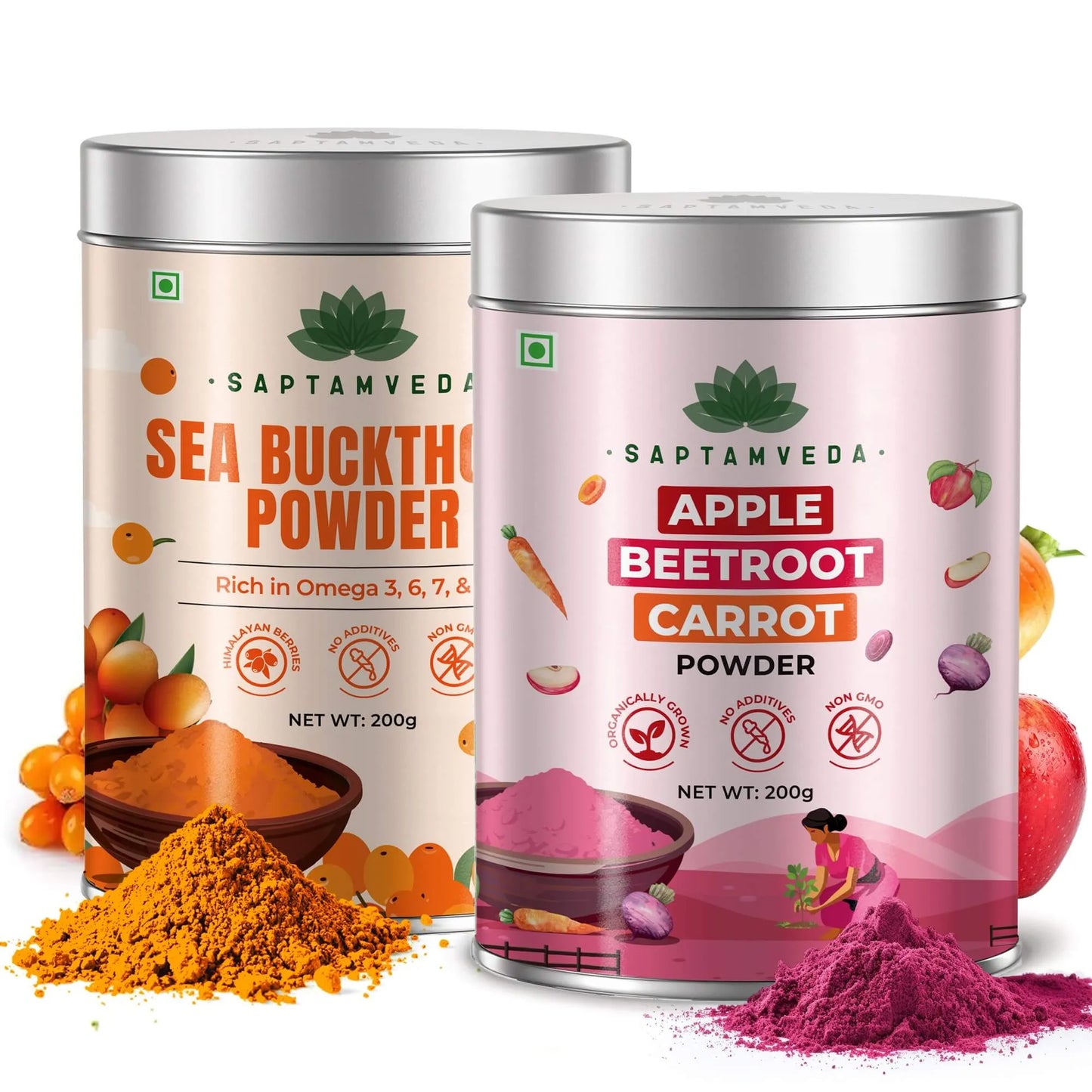 ABC Powder – Apple Beetroot Carrot | Natural Superfood for Detox, Glow & Energy | 200g Tin