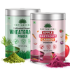 Apple Beetroot Carrot Blend & Wheatgrass Powder 200gm each | Tin Combo