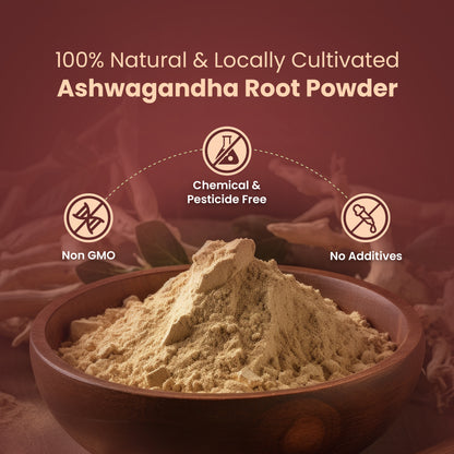 Saptamveda Premium Ashwagandha Powder (200gm Tin) | Stress Relief, Energy Boost & Hormonal Balance