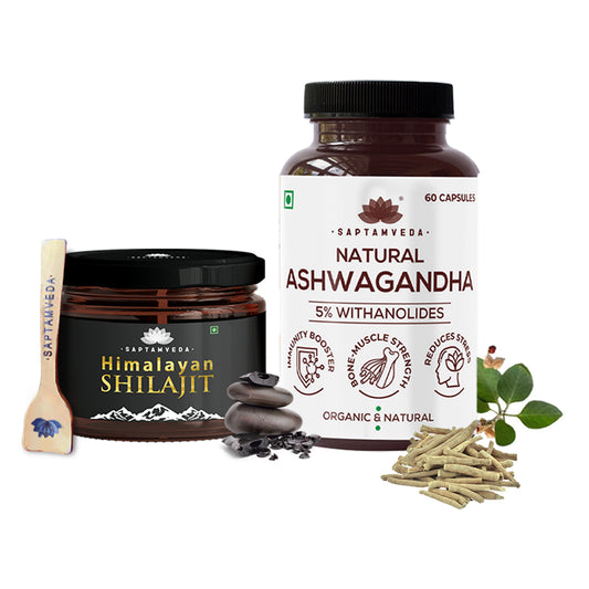 Ashwagandha Capsule (60 pcs) & Shilajit Extract (20 gms)