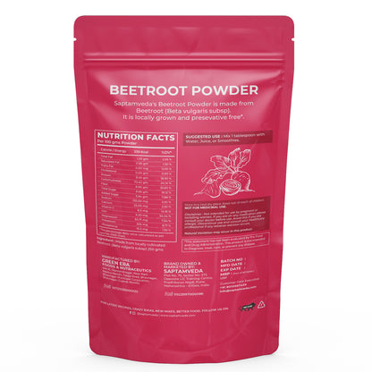 Saptamveda Beetroot Powder | Organic Superfood for Energy, Heart Health & Nutrition