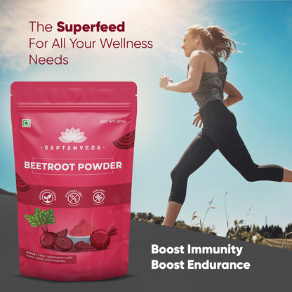 Saptamveda Beetroot Powder | Organic Superfood for Energy, Heart Health & Nutrition