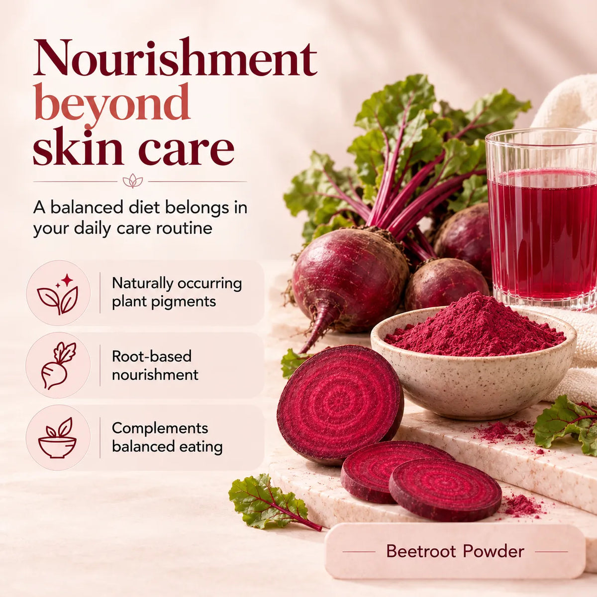 Saptamveda Beetroot Powder – Natural Beetroot Superfood for Daily Nutrition, Energy & Wellness | 100g Composite Tin