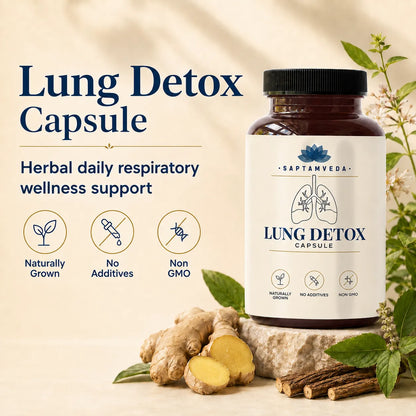 Saptamveda Lung Detox Capsules – Herbal Wellness Supplement for Respiratory Routine & Daily Lifestyle Support | 60 Capsules