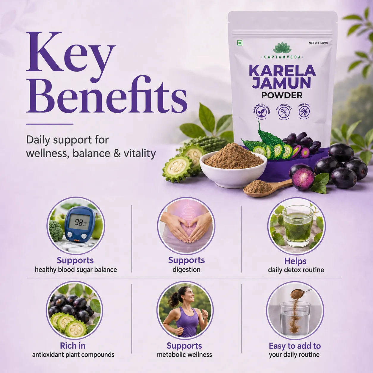 Karela Jamun Powder – Traditional Karela Jamun Blend for Sugar-Conscious Lifestyle | 250g