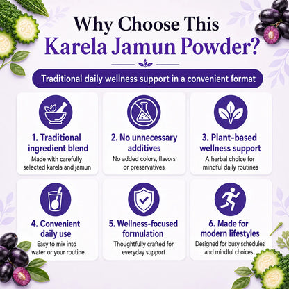 Karela Jamun Powder – Traditional Karela Jamun Blend for Sugar-Conscious Lifestyle | 250g