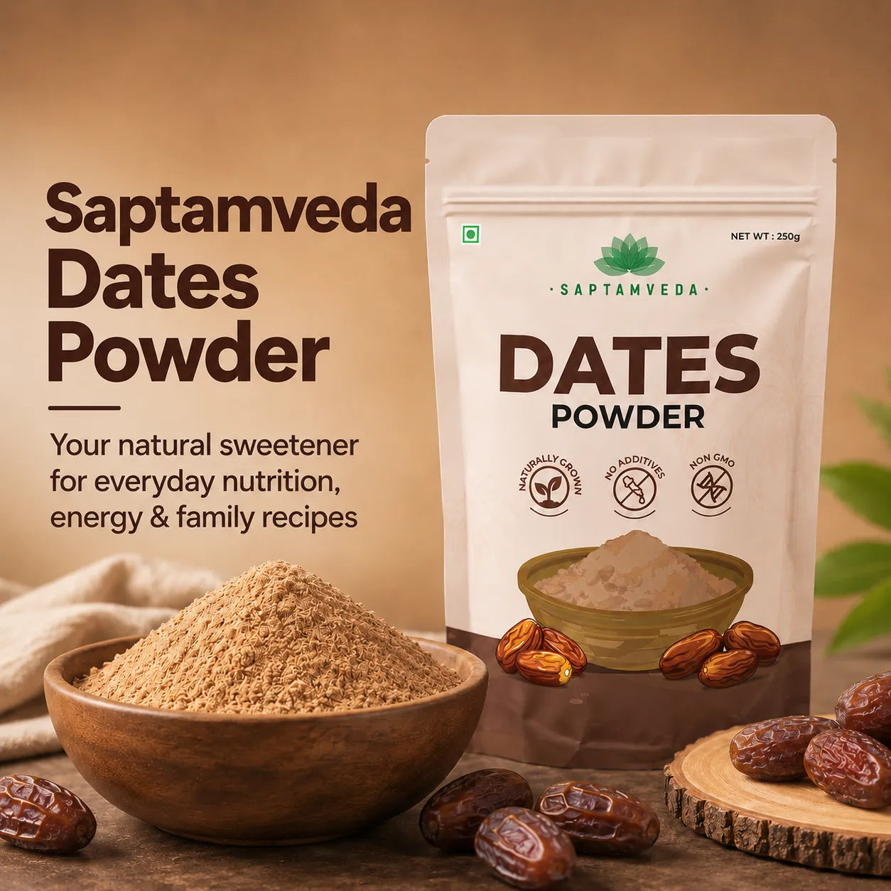 Dates Powder – Natural Sweetener & Sugar Alternative for Babies, Kids & Family | 250g