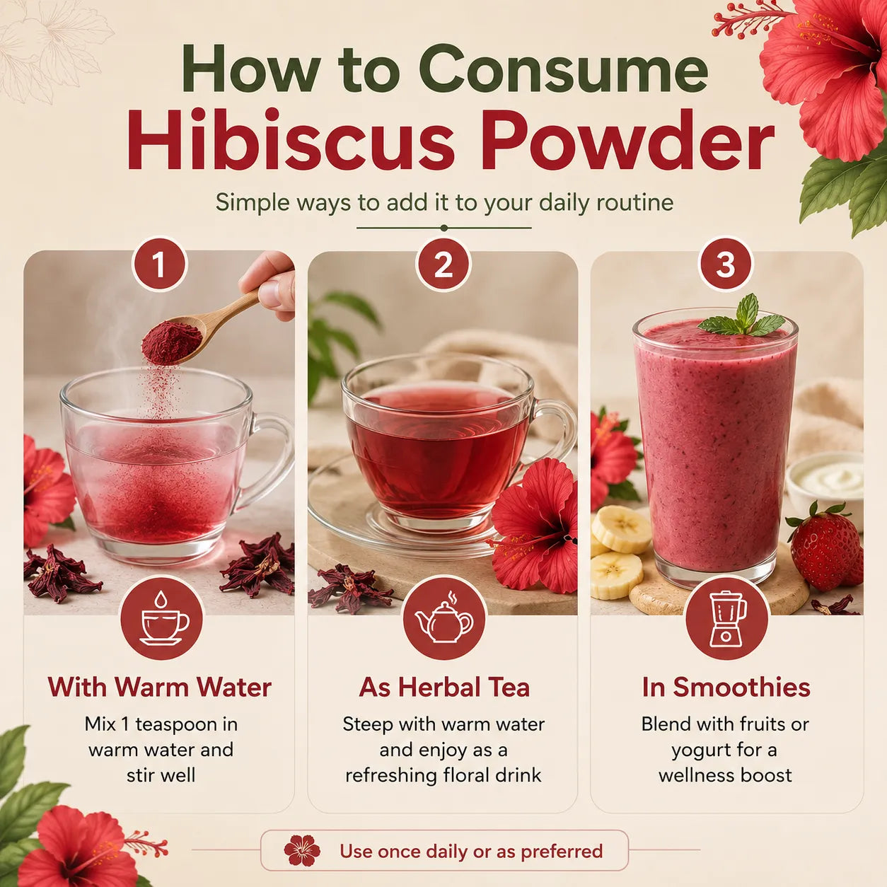 Hibiscus Flower Powder – Natural Flower Powder for Hair, Skin & Wellness Rituals | 250g