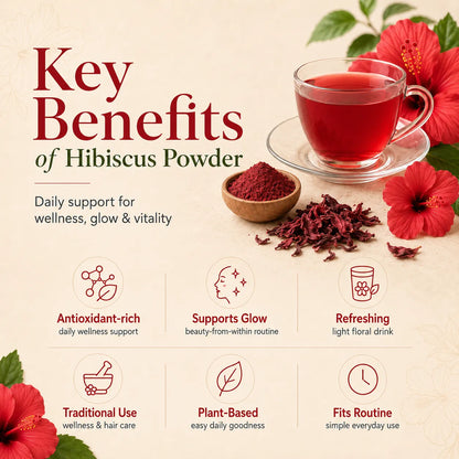 Hibiscus Flower Powder – Natural Flower Powder for Hair, Skin & Wellness Rituals | 250g