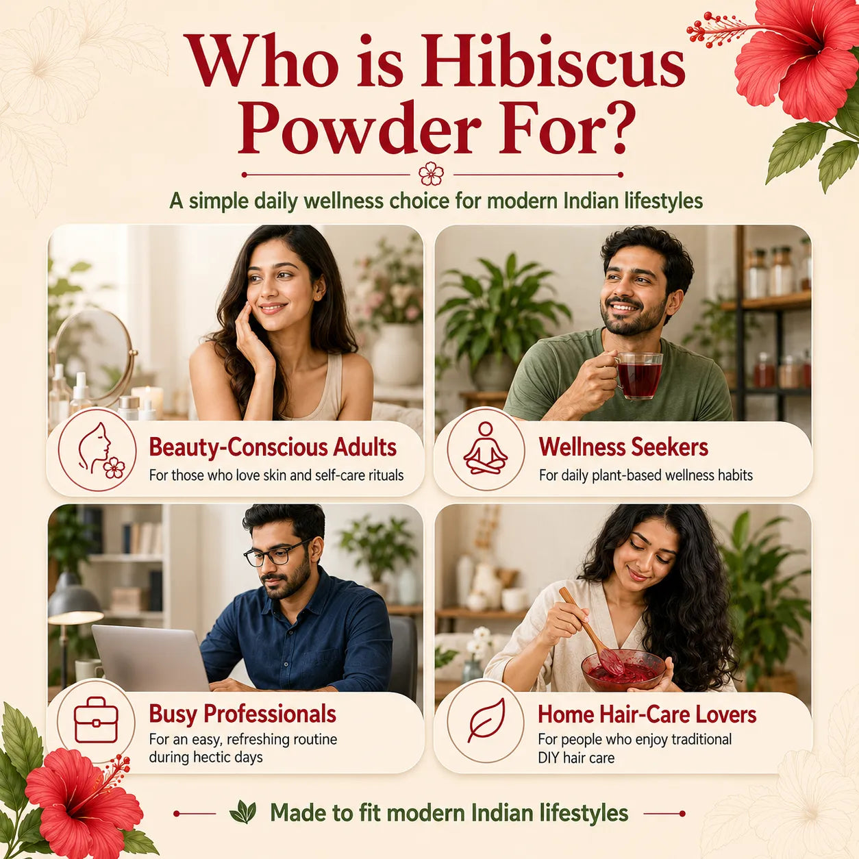 Hibiscus Flower Powder – Natural Flower Powder for Hair, Skin & Wellness Rituals | 250g