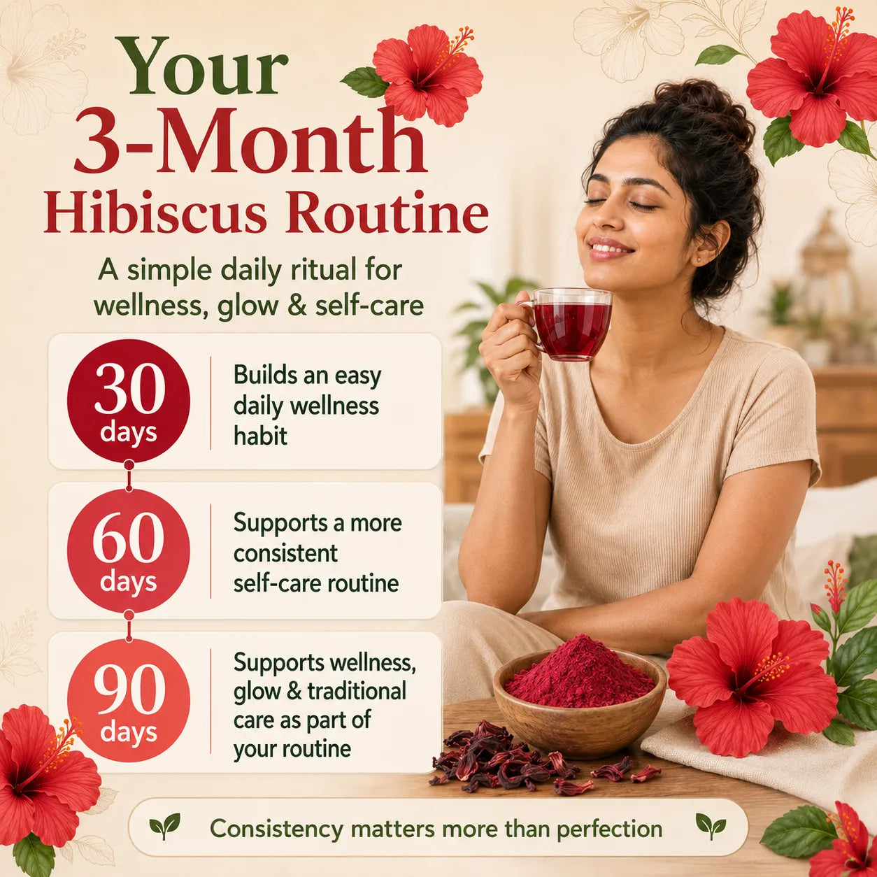 Hibiscus Flower Powder – Natural Flower Powder for Hair, Skin & Wellness Rituals | 250g