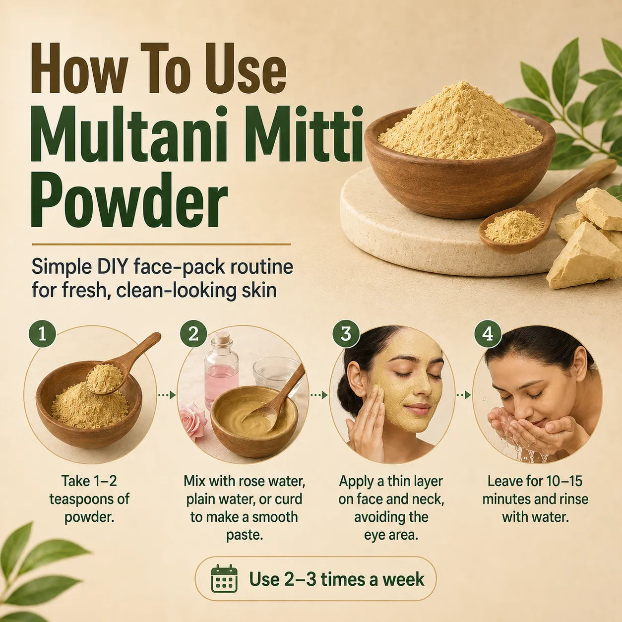 Multani Mitti Powder – Natural Clay Powder for Face Pack, Oil Control & Skin Cleansing | 250g