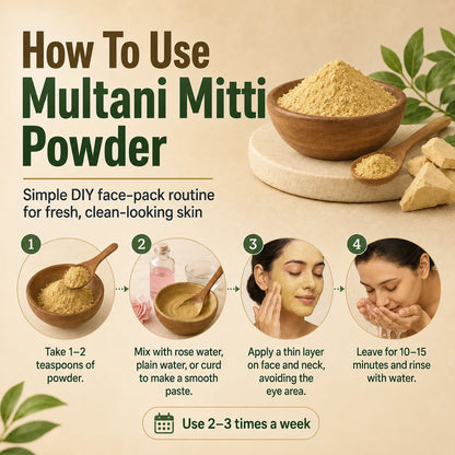 Multani Mitti Powder – Natural Clay Powder for Face Pack, Oil Control & Skin Cleansing | 250g
