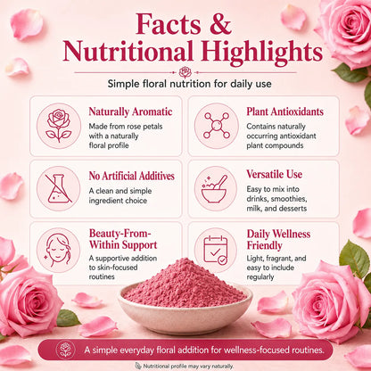Rose Petal Powder – Natural Flower Powder for Skin, Hair & Self-Care Rituals | 250g
