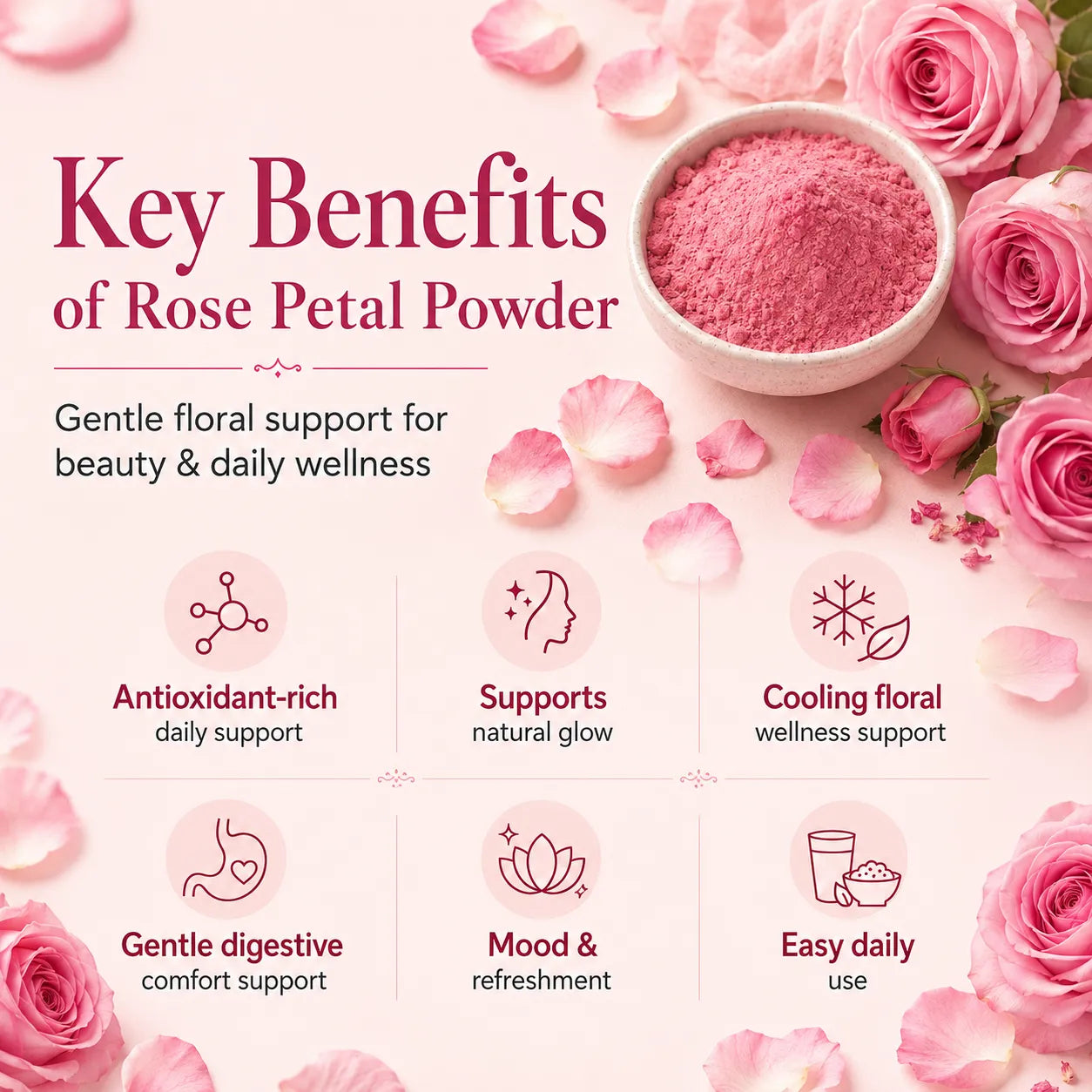 Rose Petal Powder – Natural Flower Powder for Skin, Hair & Self-Care Rituals | 250g