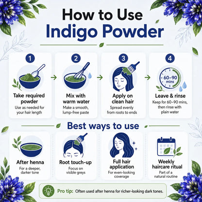 Indigo Powder – Natural Hair Colour Powder for Herbal Hair Dye Rituals | 250g