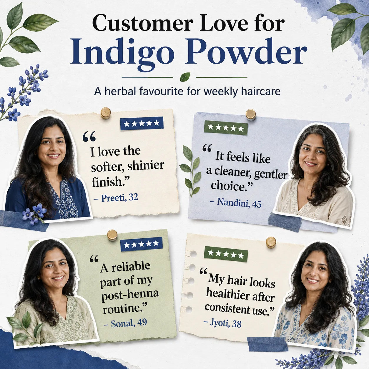 Indigo Powder – Natural Hair Colour Powder for Herbal Hair Dye Rituals | 250g