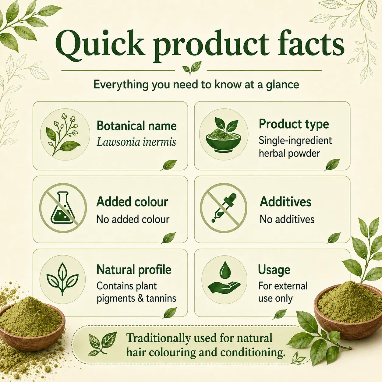 Heena Powder – Natural Hair Colour & Conditioning Powder for Herbal Hair Care Rituals | 250g