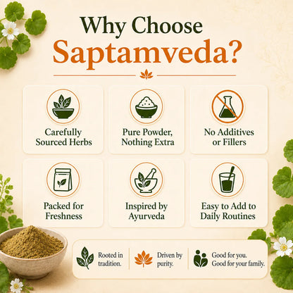Saptamveda Brahmi Powder – Traditional Herbal Powder for Daily Wellness & Mindful Living