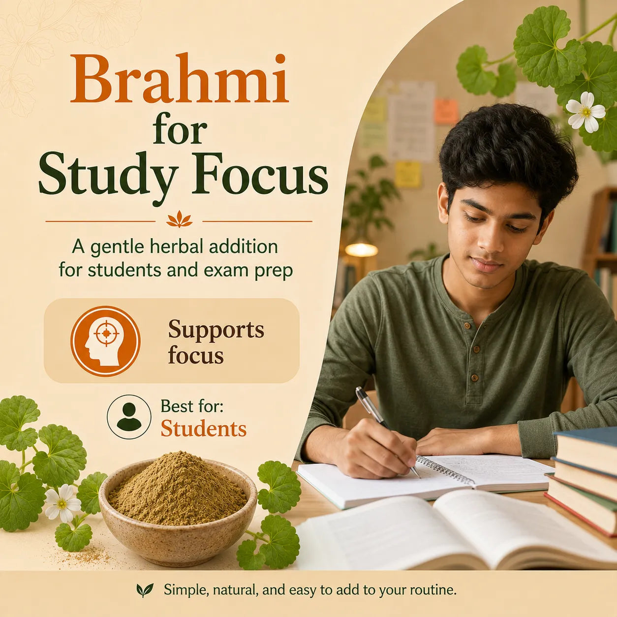 Saptamveda Brahmi Powder – Traditional Herbal Powder for Daily Wellness & Mindful Living