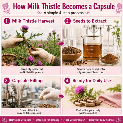 Saptamveda Herbal Liver Detox Supplement - Milk Thistle Extract for Fatty Liver & Detox, 800mg