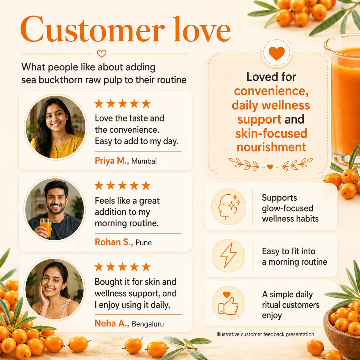 Saptamveda Sea Buckthorn Pulp | Himalayan Superfruit for Skin, Immunity & Energy