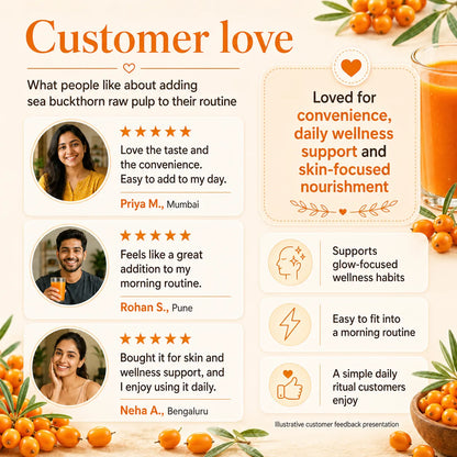 Saptamveda Sea Buckthorn Pulp | Himalayan Superfruit for Skin, Immunity & Energy