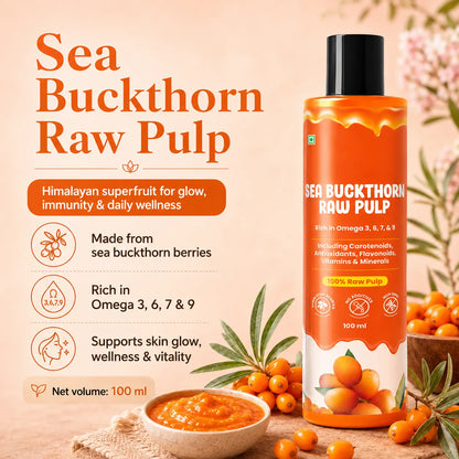 Saptamveda Sea Buckthorn Pulp | Himalayan Superfruit for Skin, Immunity & Energy