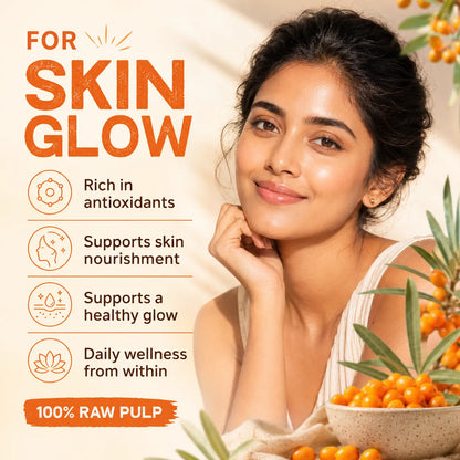 Saptamveda Sea Buckthorn Pulp | Himalayan Superfruit for Skin, Immunity & Energy