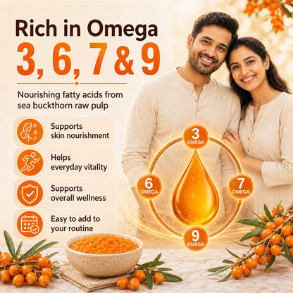 Saptamveda Sea Buckthorn Pulp | Himalayan Superfruit for Skin, Immunity & Energy