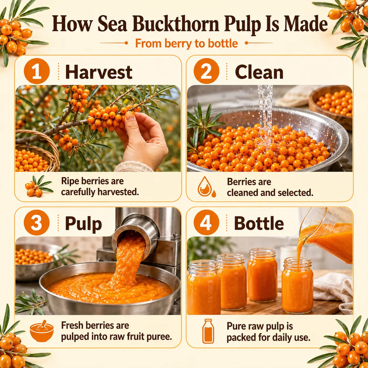 Saptamveda Sea Buckthorn Pulp | Himalayan Superfruit for Skin, Immunity & Energy