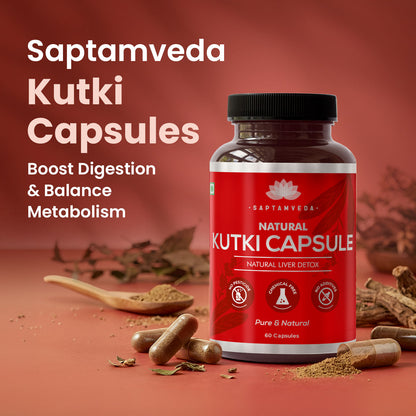 Natural Kutki Capsules - Liver Detox & Digestive Health Support, 60 Capsules