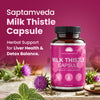 Saptamveda Herbal Liver Detox Supplement - Milk Thistle Extract for Fatty Liver & Detox, 800mg