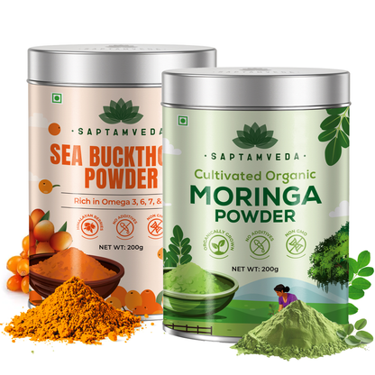 Moringa & Seabuckthorn Powder 200gm each | Tin Combo