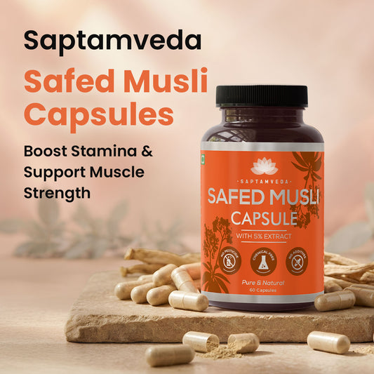 Natural Safed Musli Capsules - Strength & Vitality Booster, 60 Capsules